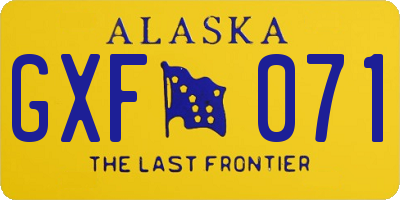 AK license plate GXF071