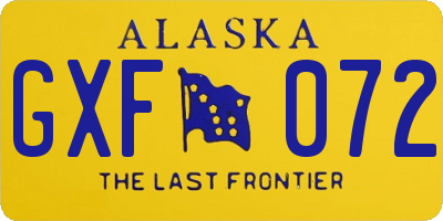 AK license plate GXF072