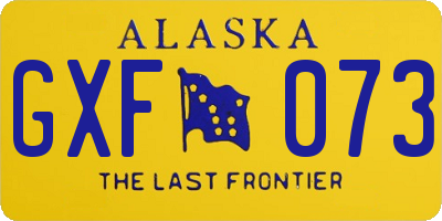 AK license plate GXF073