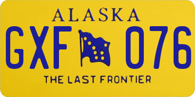 AK license plate GXF076