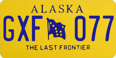 AK license plate GXF077