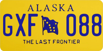 AK license plate GXF088