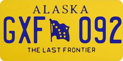 AK license plate GXF092