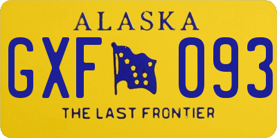 AK license plate GXF093