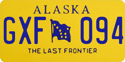 AK license plate GXF094