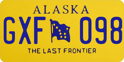 AK license plate GXF098