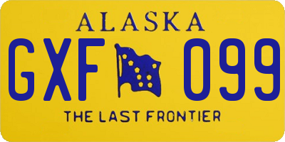 AK license plate GXF099