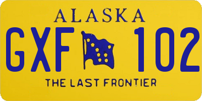 AK license plate GXF102