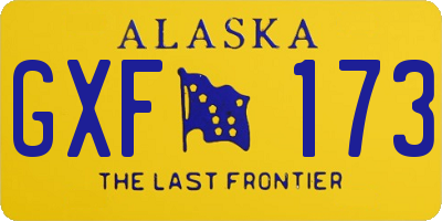 AK license plate GXF173