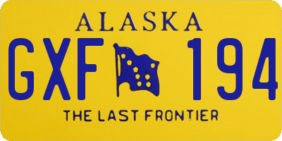 AK license plate GXF194