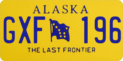 AK license plate GXF196