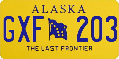 AK license plate GXF203