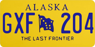 AK license plate GXF204