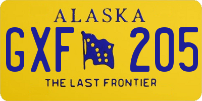 AK license plate GXF205