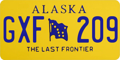 AK license plate GXF209