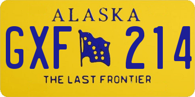 AK license plate GXF214