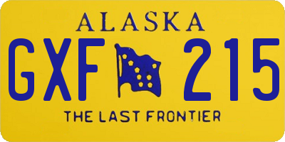 AK license plate GXF215