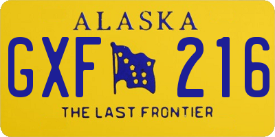 AK license plate GXF216