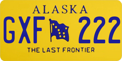 AK license plate GXF222