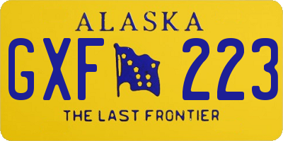AK license plate GXF223