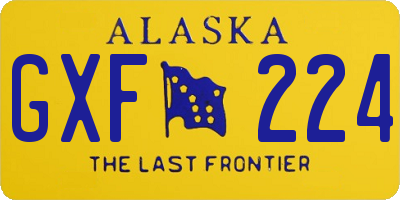 AK license plate GXF224