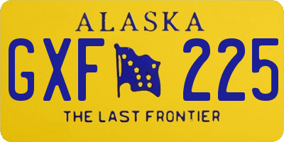 AK license plate GXF225