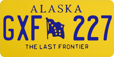 AK license plate GXF227