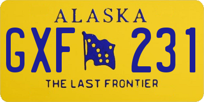 AK license plate GXF231