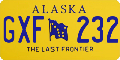 AK license plate GXF232