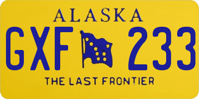 AK license plate GXF233