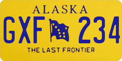 AK license plate GXF234