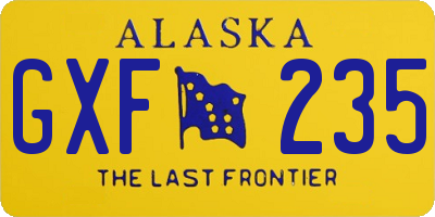 AK license plate GXF235