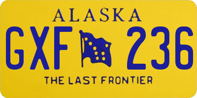 AK license plate GXF236