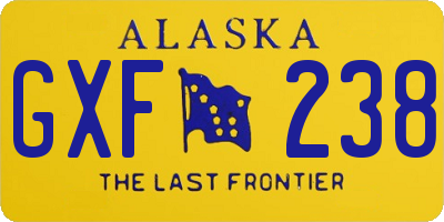 AK license plate GXF238