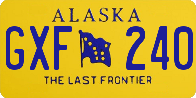 AK license plate GXF240