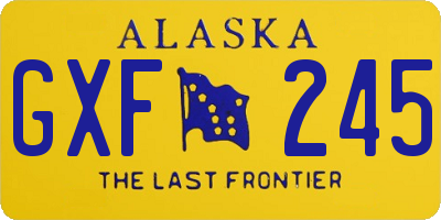 AK license plate GXF245