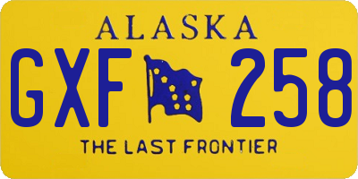 AK license plate GXF258