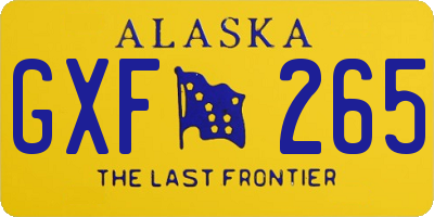AK license plate GXF265