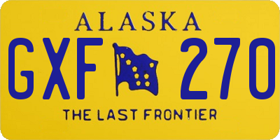 AK license plate GXF270