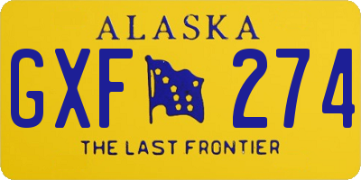 AK license plate GXF274