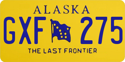 AK license plate GXF275