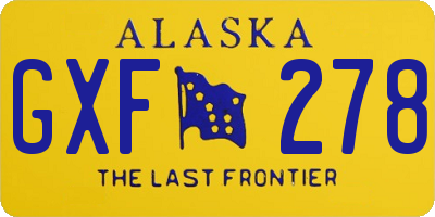 AK license plate GXF278