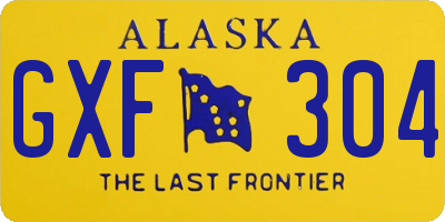 AK license plate GXF304