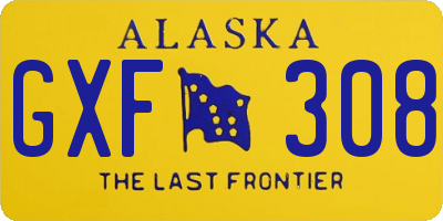 AK license plate GXF308