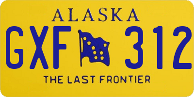 AK license plate GXF312