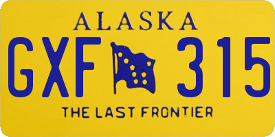 AK license plate GXF315