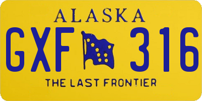 AK license plate GXF316