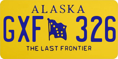 AK license plate GXF326