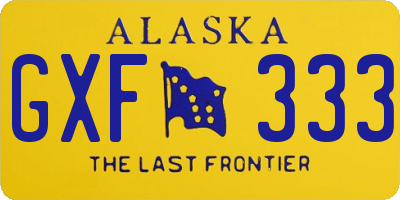 AK license plate GXF333