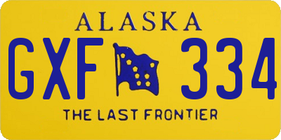 AK license plate GXF334